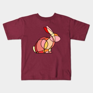 Red stained glass rabbit Kids T-Shirt